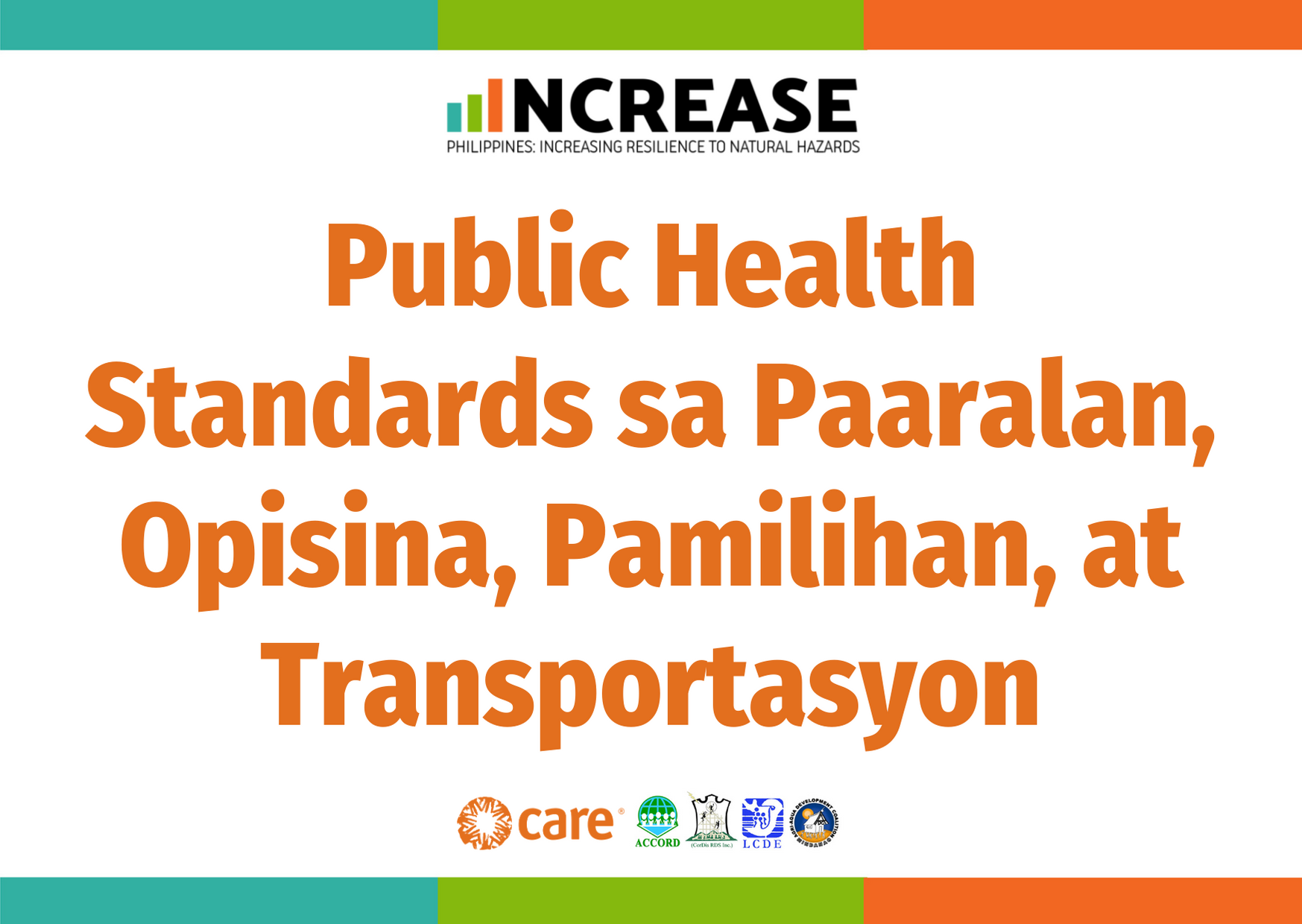 POSTER: Public Health Standards sa Paaralan, Opisina, Pamilihan, at Transportasyon