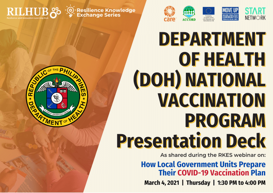 Resilience Knowledge Exchange Series 2021: Department of Health (DOH) National Vaccine Program Presentation Deck